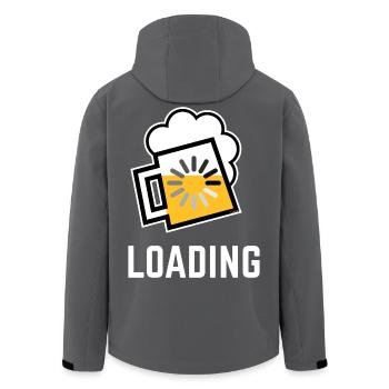 Bier Loading (Bier Wird Geladen / Negativ / \) - Recycelte Männer Softshell-Jacke von Stanley/Stella - Anthrazit - Hinten - AI Model Male 185 light (185cm)