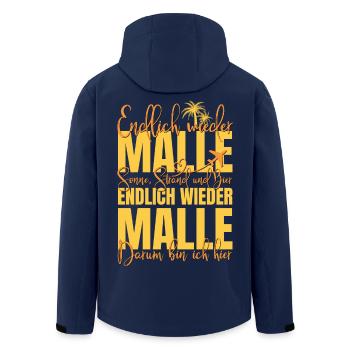 Endlich wieder Malle - Sonne Strand und Bier - Recycelte Männer Softshell-Jacke von Stanley/Stella - Navy - Hinten - AI Model Male 185 light (185cm)