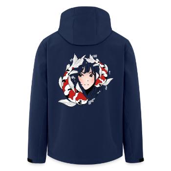Anime Otaku Koi - Veste softshell homme en polyester recyclé Stanley/Stella - marine - Dos - AI Model Male 185 light (185cm)