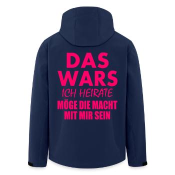 Das wars ich heirate - Recycelte Männer Softshell-Jacke von Stanley/Stella - Navy - Hinten - AI Model Male 185 light (185cm)