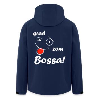 Degré zom Bossa! - blanc - Veste softshell homme en polyester recyclé Stanley/Stella - marine - Dos - AI Model Male 185 light (185cm)