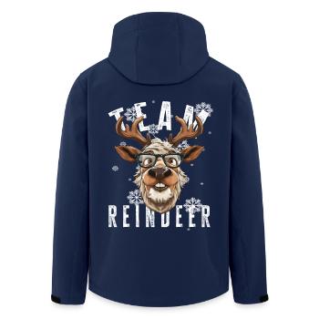 Christmas Motif Reindeer Xmas Team Reindeer - Men’s Recycled Softshell Jacket by Stanley/Stella - navy - Back - AI Model Male 185 light (185cm)
