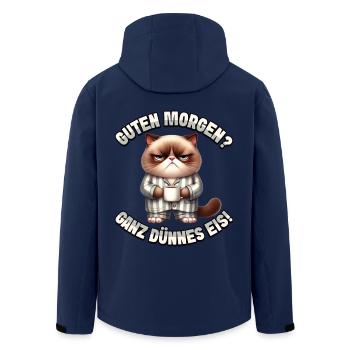 Guten Morgen? Ganz dünnes Eis - Recycelte Männer Softshell-Jacke von Stanley/Stella - Navy - Hinten - AI Model Male 185 light (185cm)