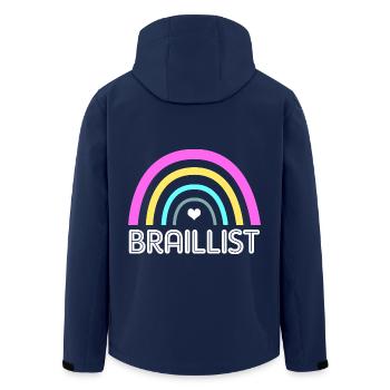 Blind Blindenschrift Braille - Recycelte Männer Softshell-Jacke von Stanley/Stella - Navy - Hinten - AI Model Male 185 light (185cm)