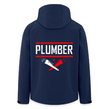 Plumber Plumber - Men’s Recycled Softshell Jacket by Stanley/Stella - navy - Back - AI Model Male 185 light (185cm)