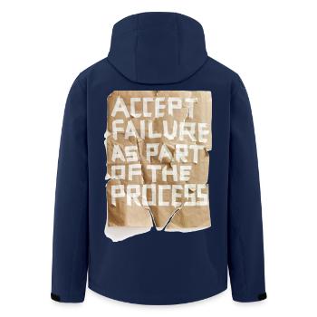Akzeptiere Fehler als Teil des Prozesses - Recycelte Männer Softshell-Jacke von Stanley/Stella - Navy - Hinten - AI Model Male 185 light (185cm)