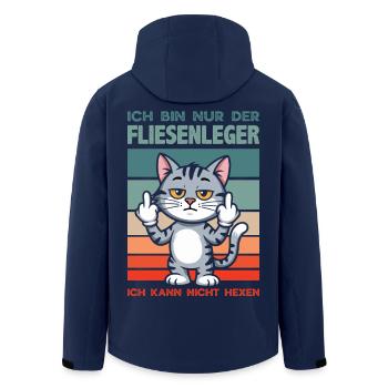 Fliesenleger Sprüche Lustiges Handwerker Design - Recycelte Männer Softshell-Jacke von Stanley/Stella - Navy - Hinten - AI Model Male 185 light (185cm)