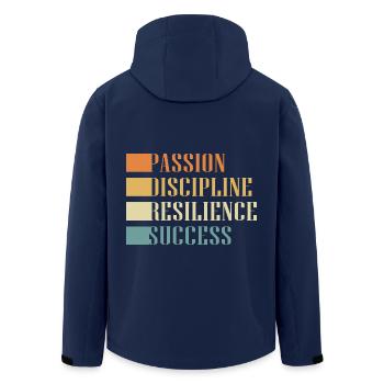 Workaholic Resilienz - Recycelte Männer Softshell-Jacke von Stanley/Stella - Navy - Hinten - AI Model Male 185 light (185cm)