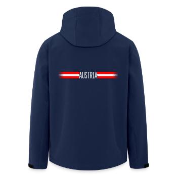 Österreich Flagge/Banner 006 AllroundDesigns - Men’s Recycled Softshell Jacket by Stanley/Stella - navy - Back - AI Model Male 185 light (185cm)