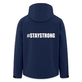Stay strong - Men’s Recycled Softshell Jacket by Stanley/Stella - navy - Back - AI Model Male 185 light (185cm)