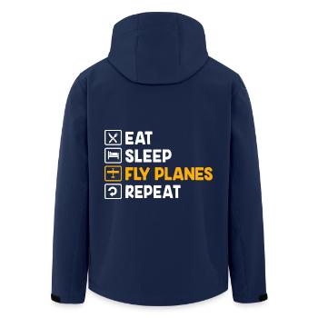 Model Airplane Model Airplane - Men’s Recycled Softshell Jacket by Stanley/Stella - navy - Back - AI Model Male 185 light (185cm)