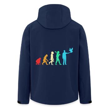 Pigeons Pigeon - Men’s Recycled Softshell Jacket by Stanley/Stella - navy - Back - AI Model Male 185 light (185cm)