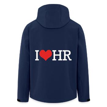 HR Manager - Men’s Recycled Softshell Jacket by Stanley/Stella - navy - Back - AI Model Male 185 light (185cm)