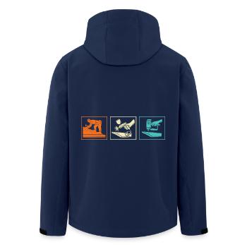 Dachdecker Handwerker Beruf Spruch - Recycelte Männer Softshell-Jacke von Stanley/Stella - Navy - Hinten - AI Model Male 185 light (185cm)