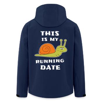 Slow Snail Runner Jogging - Men’s Recycled Softshell Jacket by Stanley/Stella - navy - Back - AI Model Male 185 light (185cm)