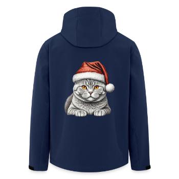 Amerikanisch Kurzhaar Weihnachtskatze - Recycelte Männer Softshell-Jacke von Stanley/Stella - Navy - Hinten - AI Model Male 185 light (185cm)