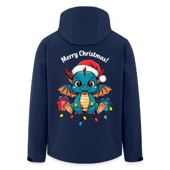 Merry Christmas Dragon Christmas Animal Funny Cute - Men’s Recycled Softshell Jacket by Stanley/Stella - navy - Back - AI Model Male 185 light (185cm)