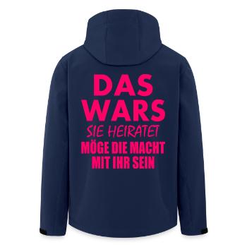 Das wars sie heiratet - Recycelte Männer Softshell-Jacke von Stanley/Stella - Navy - Hinten - AI Model Male 185 light (185cm)