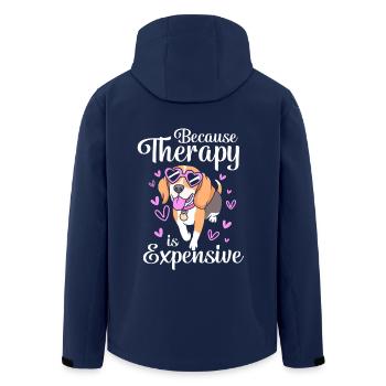 Therapy dog - Men’s Recycled Softshell Jacket by Stanley/Stella - navy - Back - AI Model Male 185 light (185cm)