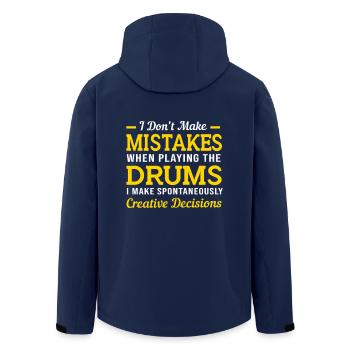 Drums Drummers Drumsticks - Men’s Recycled Softshell Jacket by Stanley/Stella - navy - Back - AI Model Male 185 light (185cm)
