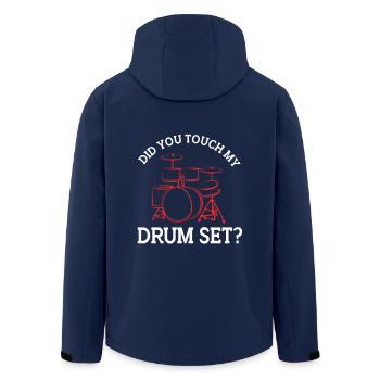 Drummer Drumsticks Drums - Men’s Recycled Softshell Jacket by Stanley/Stella - navy - Back - AI Model Male 185 light (185cm)
