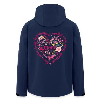 Flower For Mom Floral Mama Tees Happy Mother's Day - Men’s Recycled Softshell Jacket by Stanley/Stella - navy - Back - AI Model Male 185 light (185cm)