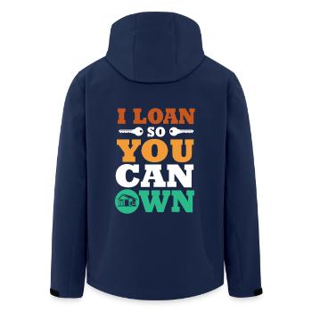 Hypothek Eigentumswohnung Schulden - Recycelte Männer Softshell-Jacke von Stanley/Stella - Navy - Hinten - AI Model Male 185 light (185cm)