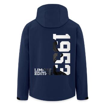LIMITED EDITION 1953 73RD BIRTHDAY - Men’s Recycled Softshell Jacket by Stanley/Stella - navy - Back - AI Model Male 185 light (185cm)