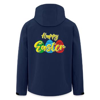 Happy Easter - Easter bunny Easter eggs celebration gift - Men’s Recycled Softshell Jacket by Stanley/Stella - navy - Back - AI Model Male 185 light (185cm)
