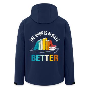 Leseratte Bibliothek Bücherwurm Buch Lesen - Recycelte Männer Softshell-Jacke von Stanley/Stella - Navy - Hinten - AI Model Male 185 light (185cm)