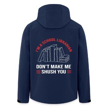 Leseratte Bibliothek Lesen - Recycelte Männer Softshell-Jacke von Stanley/Stella - Navy - Hinten - AI Model Male 185 light (185cm)