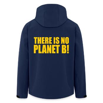 There is no planet B - Recycelte Männer Softshell-Jacke von Stanley/Stella - Navy - Hinten - AI Model Male 185 light (185cm)