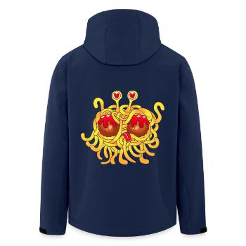Flying Spaghetti Monster Pastafari FSM Atheist - Men’s Recycled Softshell Jacket by Stanley/Stella - navy - Back - AI Model Male 185 light (185cm)