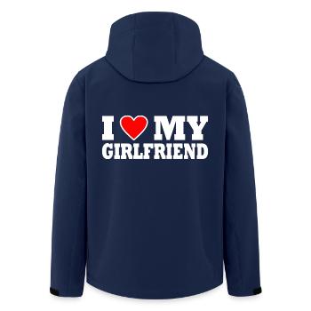 I love my girlfriend - Recycelte Männer Softshell-Jacke von Stanley/Stella - Navy - Hinten - AI Model Male 185 light (185cm)