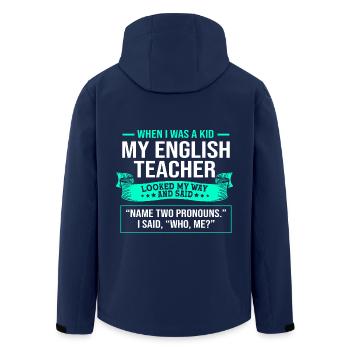 Grammatik Englisch Rechtschreibung - Recycelte Männer Softshell-Jacke von Stanley/Stella - Navy - Hinten - AI Model Male 185 light (185cm)