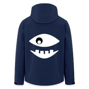 Fish shows teeth - Men’s Recycled Softshell Jacket by Stanley/Stella - navy - Back - AI Model Male 185 light (185cm)
