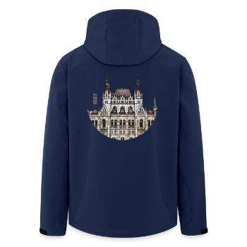 1885 Hungarian Parliament Building - Recycelte Männer Softshell-Jacke von Stanley/Stella - Navy - Hinten - AI Model Male 185 light (185cm)