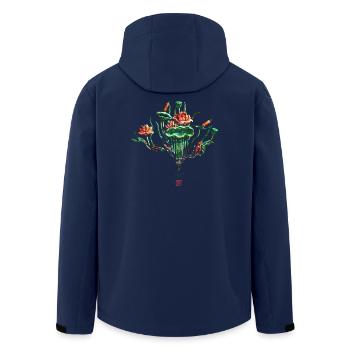 Chinesisch_Blumen in the Forbidden Stadt_Lotus1420 - Men’s Recycled Softshell Jacket by Stanley/Stella - navy - Back - AI Model Male 185 light (185cm)