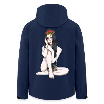 Flower Child Fantasy Sexy Girl Naked Woman Elf - Men’s Recycled Softshell Jacket by Stanley/Stella - navy - Back - AI Model Male 185 light (185cm)