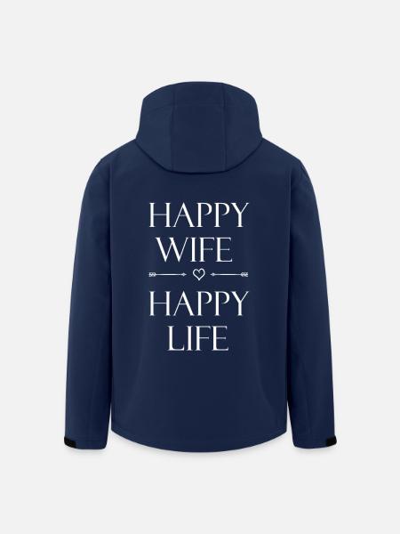 HAPPY WIFE HAPPY LIFE Design - Recycelte Männer Softshell-Jacke von Stanley/Stella - Navy