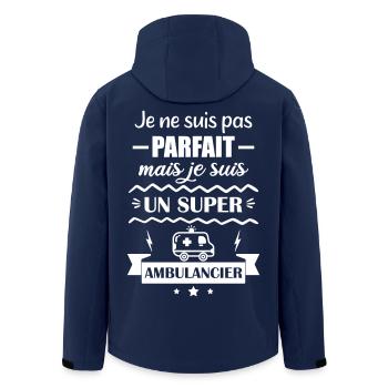 Super Ambulanz Notfall Krankenwagen - Recycelte Männer Softshell-Jacke von Stanley/Stella - Navy - Hinten - AI Model Male 185 light (185cm)