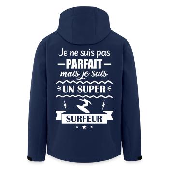 Super Surfer Wave Ocean Surf - Recycelte Männer Softshell-Jacke von Stanley/Stella - Navy - Hinten - AI Model Male 185 light (185cm)