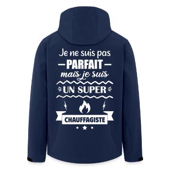 Nicht perfekt, aber großartiger Heizungsbauer - Recycelte Männer Softshell-Jacke von Stanley/Stella - Navy - Hinten - AI Model Male 185 light (185cm)