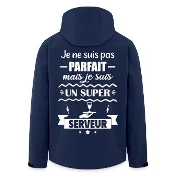Nicht perfekt, aber toller Server - Recycelte Männer Softshell-Jacke von Stanley/Stella - Navy - Hinten - AI Model Male 185 light (185cm)