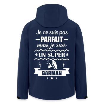 Nicht perfekt, aber toller Barkeeper - Recycelte Männer Softshell-Jacke von Stanley/Stella - Navy - Hinten - AI Model Male 185 light (185cm)