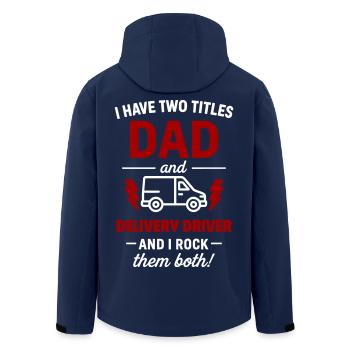 Dad and Delivery Driver – Ich rocke beide Titel - Recycelte Männer Softshell-Jacke von Stanley/Stella - Navy - Hinten - AI Model Male 185 light (185cm)