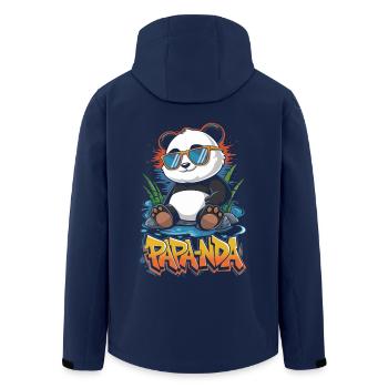 Papanda | Vatertag Bester Papa | Papa Panda - Recycelte Männer Softshell-Jacke von Stanley/Stella - Navy - Hinten - AI Model Male 185 light (185cm)