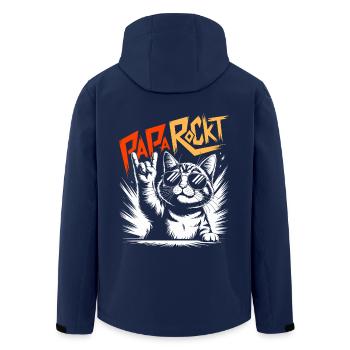 Papa rockt Katze | Bester Papa | Vatertag - Recycelte Männer Softshell-Jacke von Stanley/Stella - Navy - Hinten - AI Model Male 185 light (185cm)