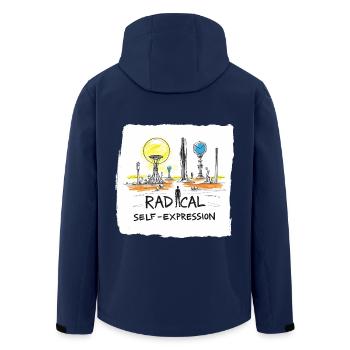 Radikale Selbstdarstellung - Recycelte Männer Softshell-Jacke von Stanley/Stella - Navy - Hinten - AI Model Male 185 light (185cm)