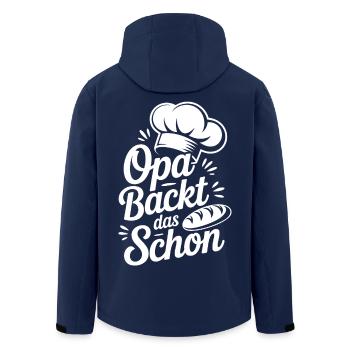 Opa Backt Das Schon - Recycelte Männer Softshell-Jacke von Stanley/Stella - Navy - Hinten - AI Model Male 185 light (185cm)